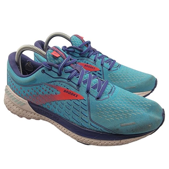 Brooks Adrenaline GTS 21 Womens 10 Blue Running Athletic Shoes
